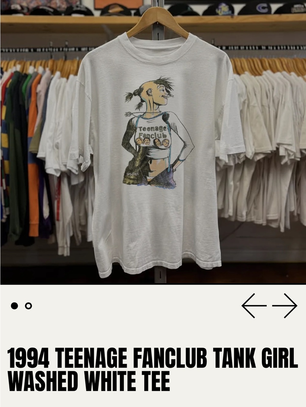 Washed White 'Teenage Fanclub' Tank Girl